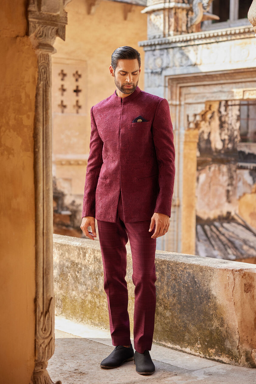 Plum Silk Trousers, Plum, image 1