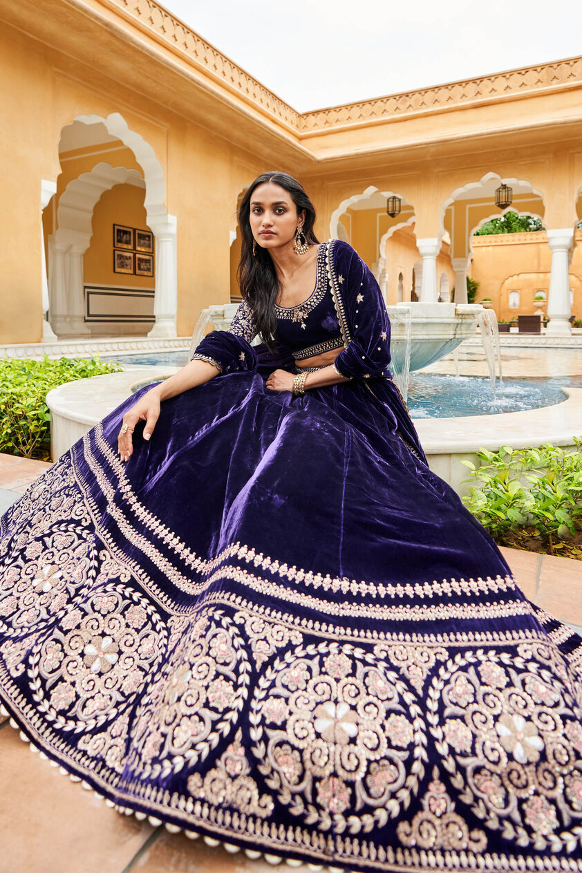Fauzia Lehenga -Purple, Purple, image 1