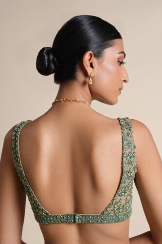 Grassland Embroidered Choli – Green, Multi, image 2
