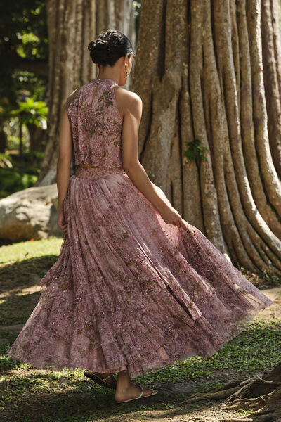 Seraphim Embroidered Skirt Set - Blush