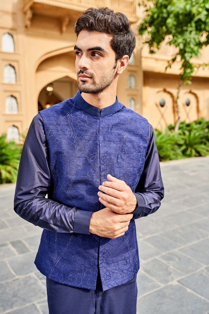Naim Nehru Jacket - Navy, Navy, image 8
