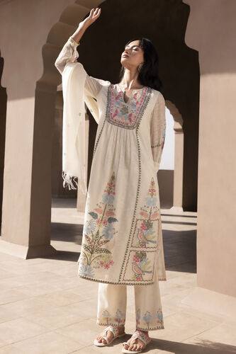1-Natural kurta set, image 1