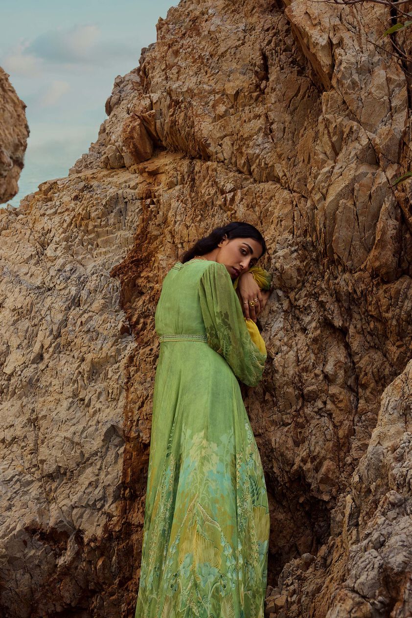 Ivresse Chiffon Gown - Lime, Lime, image 7