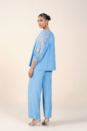 Amberlie Embroidered Mul Coord - Blue, Blue, image 3