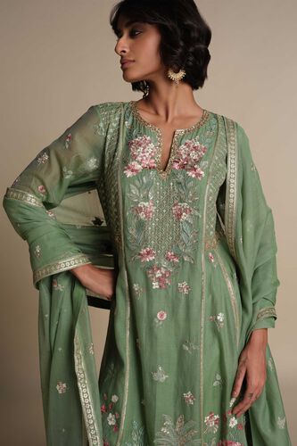 Avayah Embroidered Mul Suit Set - Sage, Sage, image 4