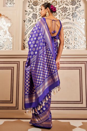 Tvesa Benarasi Saree - Blue, Blue, image 3