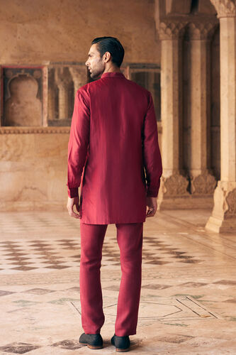 Maroon Silk Trousers, Maroon, image 2