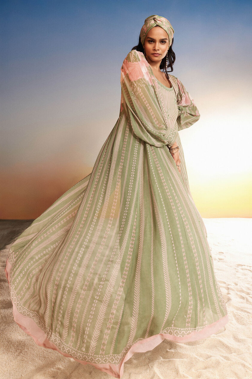 Sama Overlayer Kaftan - Sage, Sage, image 3