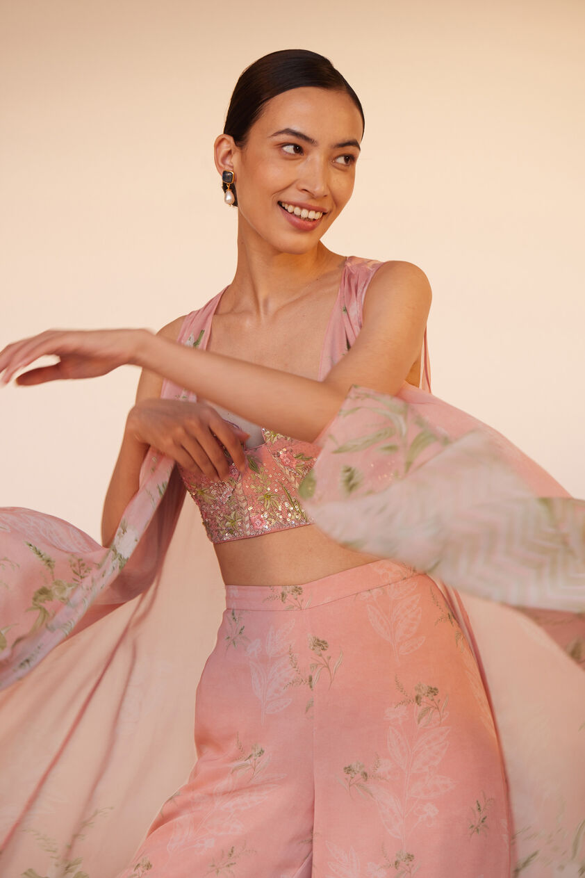 Sama Crop Top Pant Set - Blush, Blush, image 5