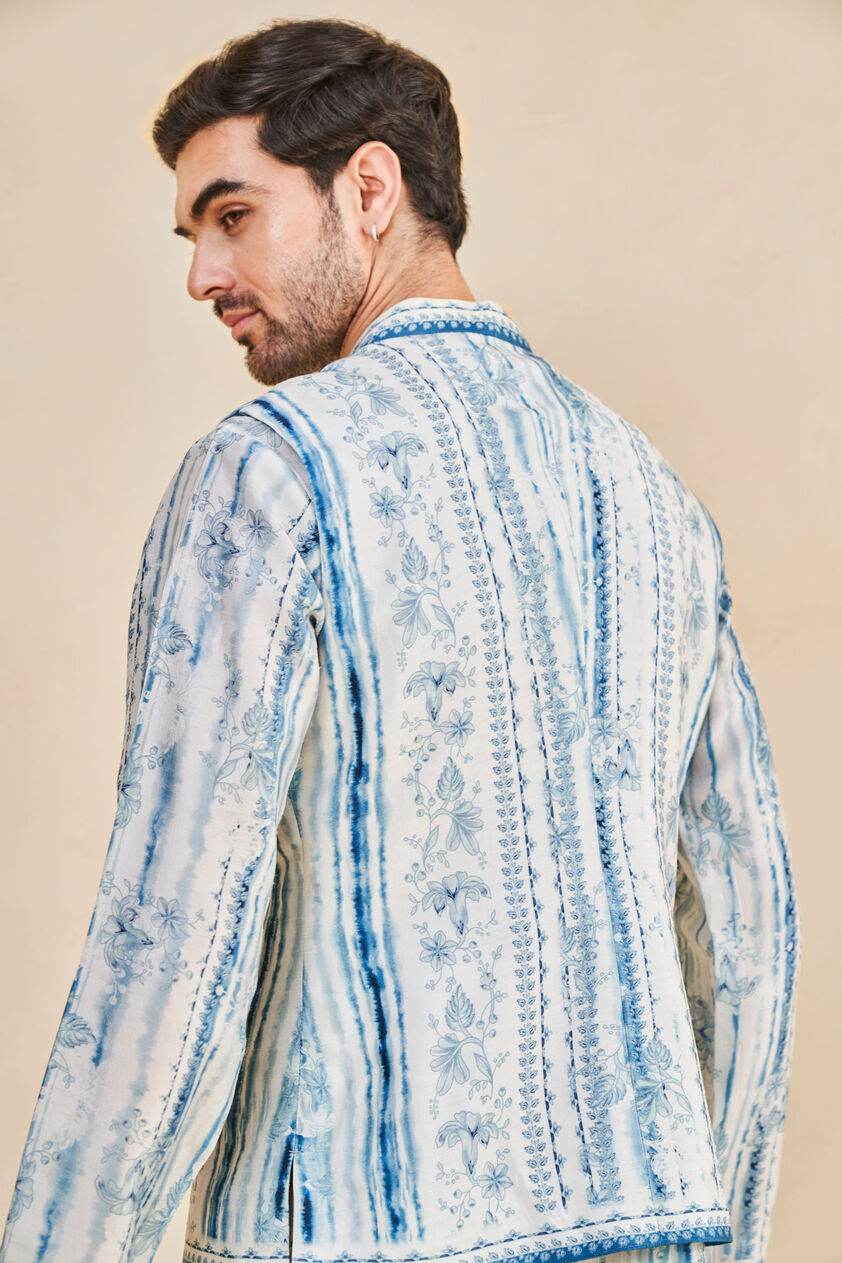 Abhinit Nehru Jacket - Blue, Blue, image 5