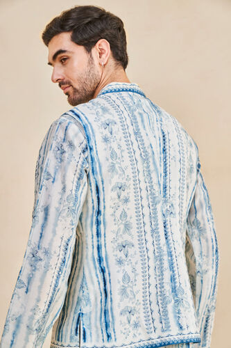 Abhinit Nehru Jacket - Blue, Blue, image 5