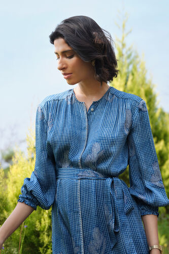 Flume Hand-block Printed Dress - Indigo, Indigo, image 4