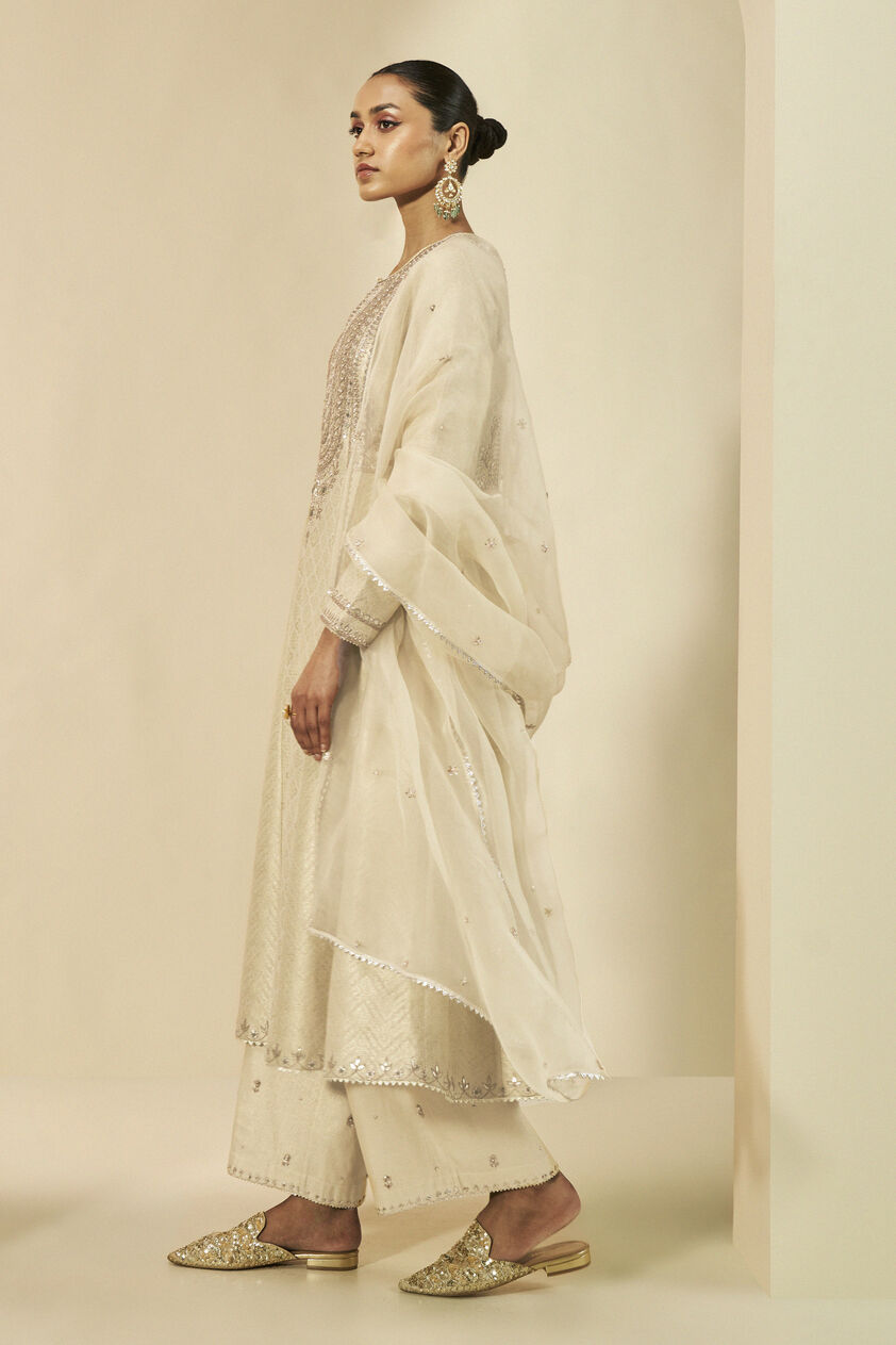 Iravati Benarasi Silk Gota Patti Suit Set - Gold, Gold, image 2