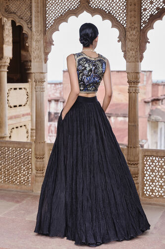 Shirina Embroidered Mul Skirt Set - Black, Black, image 4