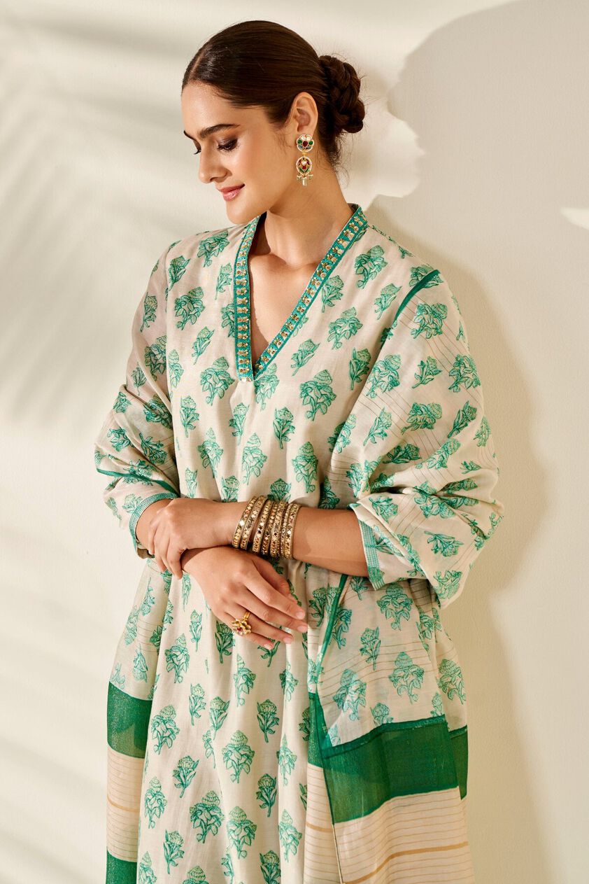 5 - Afsa Kurta Set – Green, image 5