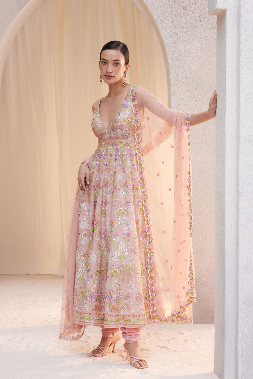 Butterfly Anarkali Set - Blush, Blush, image 1