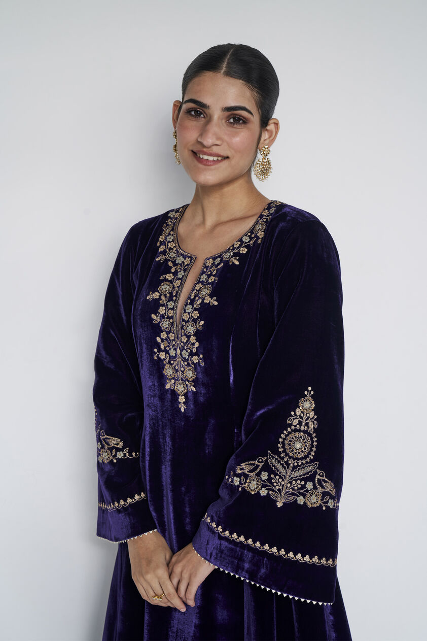 Tarakshya Embroidered Zardozi Suit Set - Blue, Blue, image 6