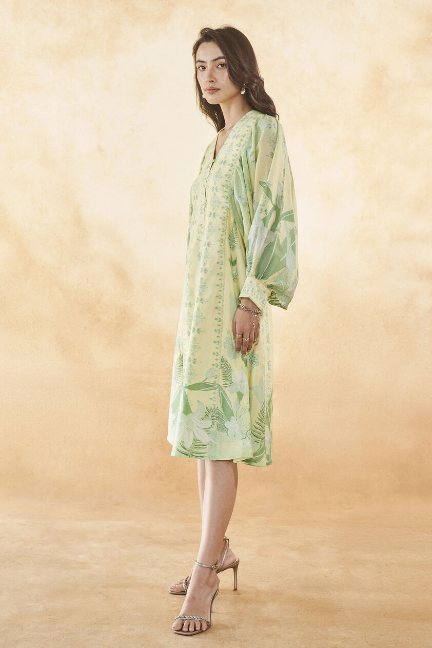 Emaline Silk Dress - Yellow, Yellow, image 2