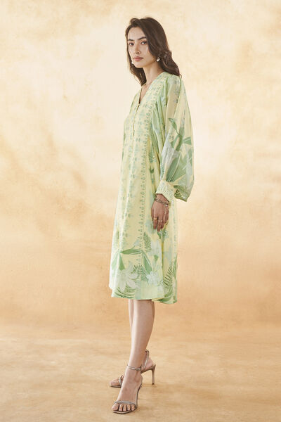 Emaline Silk Dress - Yellow