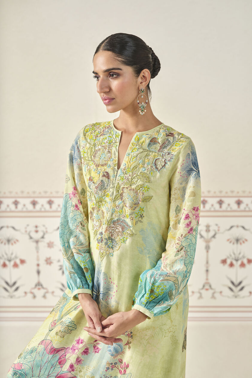 Emmylou Sequin Kaftan - Lime, Yellow, image 6