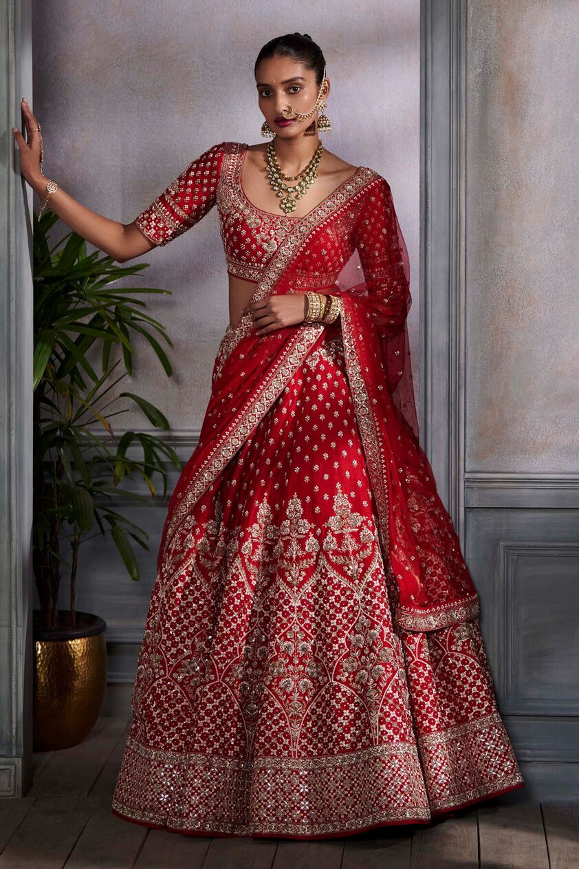 1 - Sitashi Lehenga Set – Red, image 1