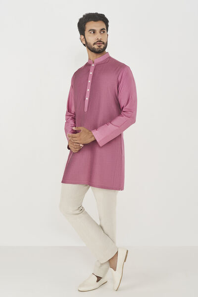 Daksh Silk Kurta - Lilac