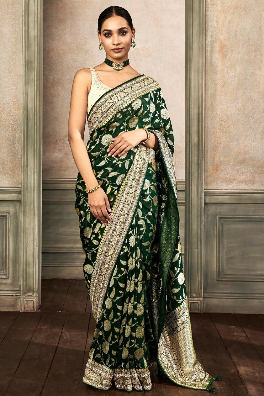 1 - Pameela Benarasi Saree – Green, image 1