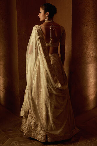 Apsara Lehenga Set-Ivory, , image 2