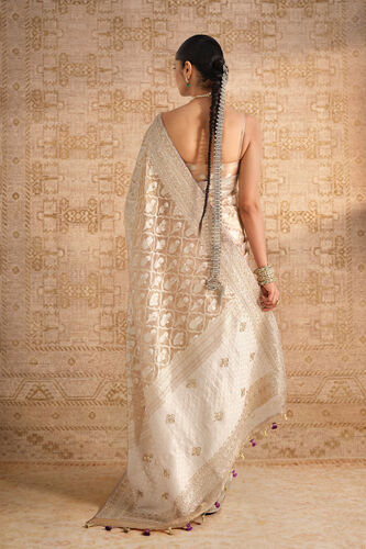 Aroha Handwoven Benarasi Silk Saree - Gold, Gold, image 2
