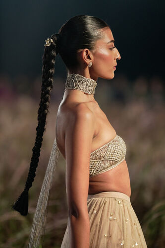 Elmyra Embroidered Macrame Skirt Set - Gold, Gold, image 4