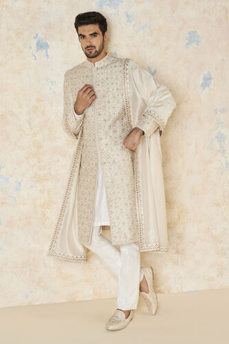 Ishin Silk Dupatta - Ivory, Ivory, image 1