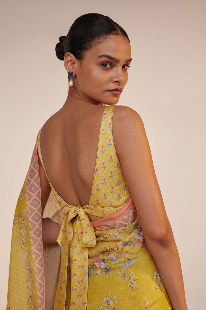 Ember Saree Set - Mustard, Mustard, image 5