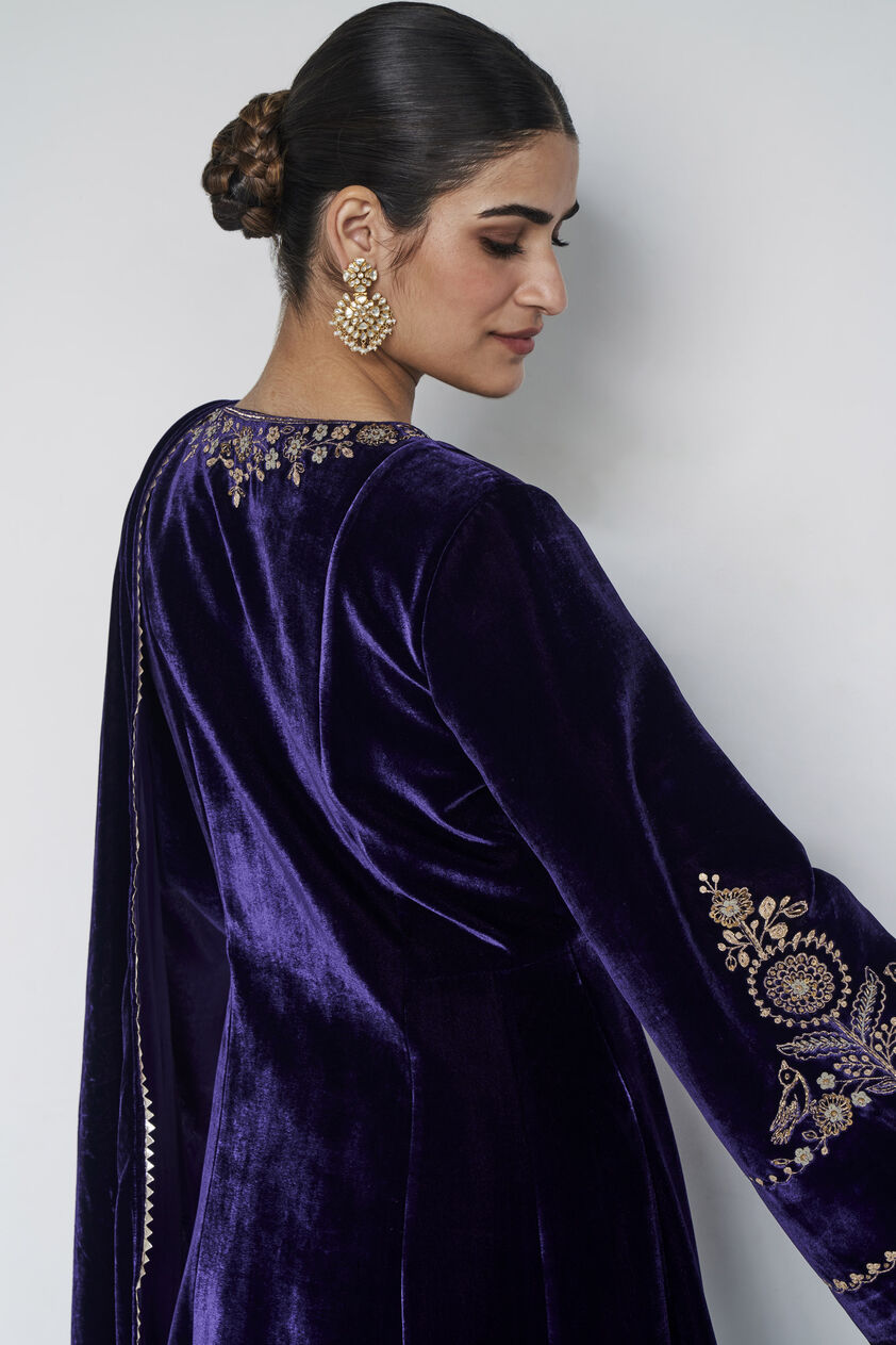 Tarakshya Embroidered Zardozi Suit Set - Blue, Blue, image 8