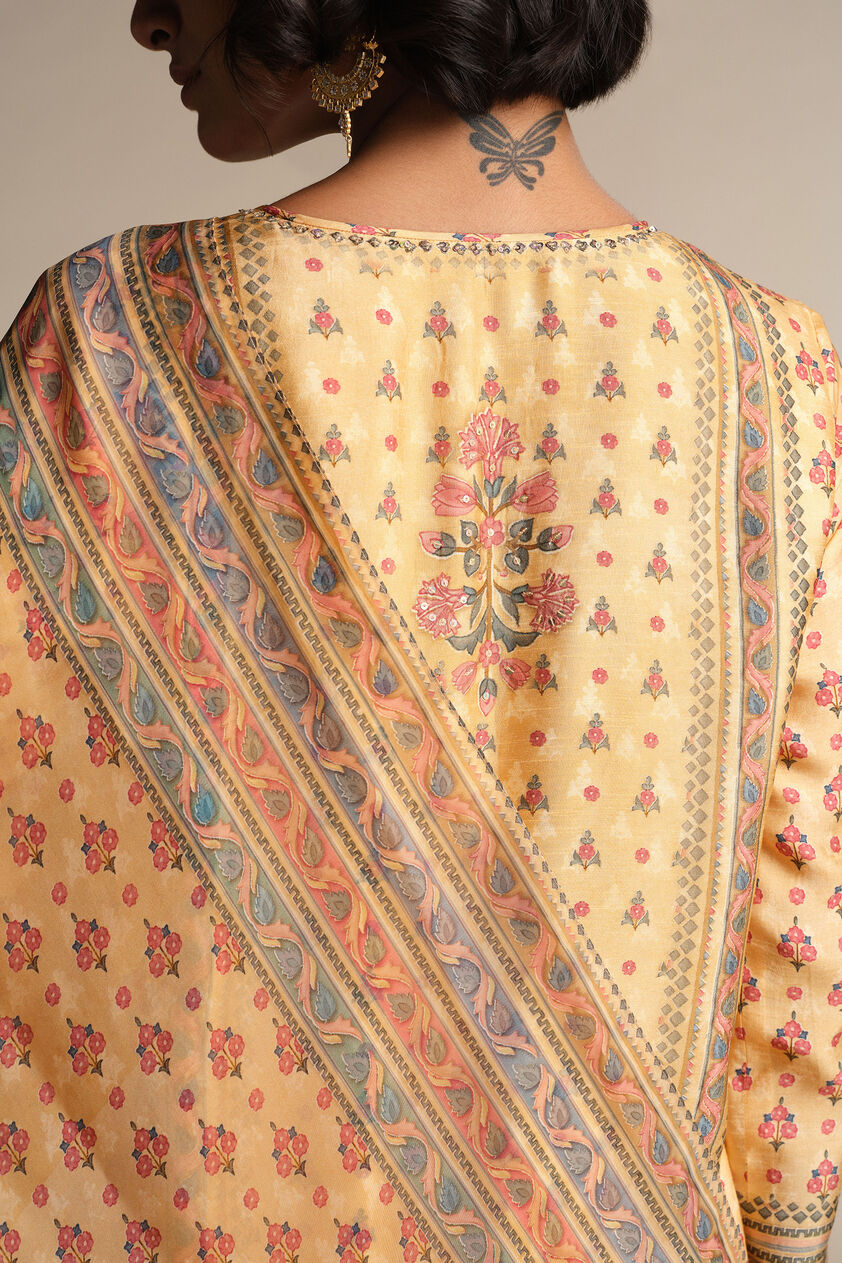 Anat Silk Suit Set - Yellow, Yellow, image 5