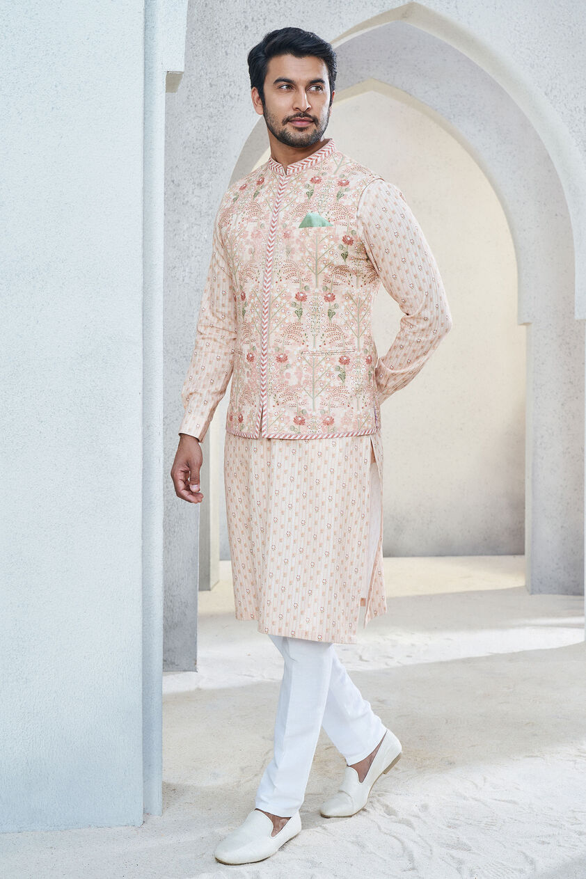 Aakesh Nehru Jacket - Salmon, Salmon, image 3