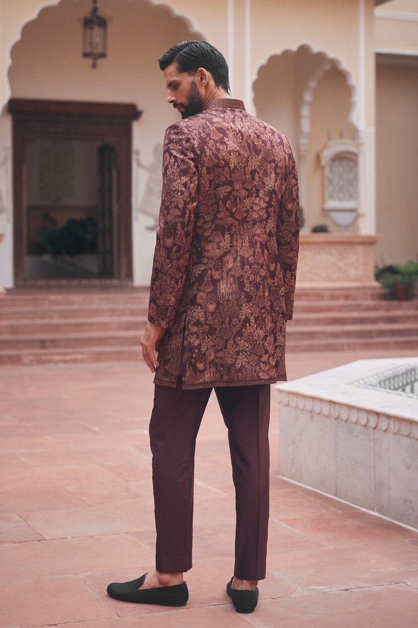Anshul Sherwani - Maroon, Maroon, image 2
