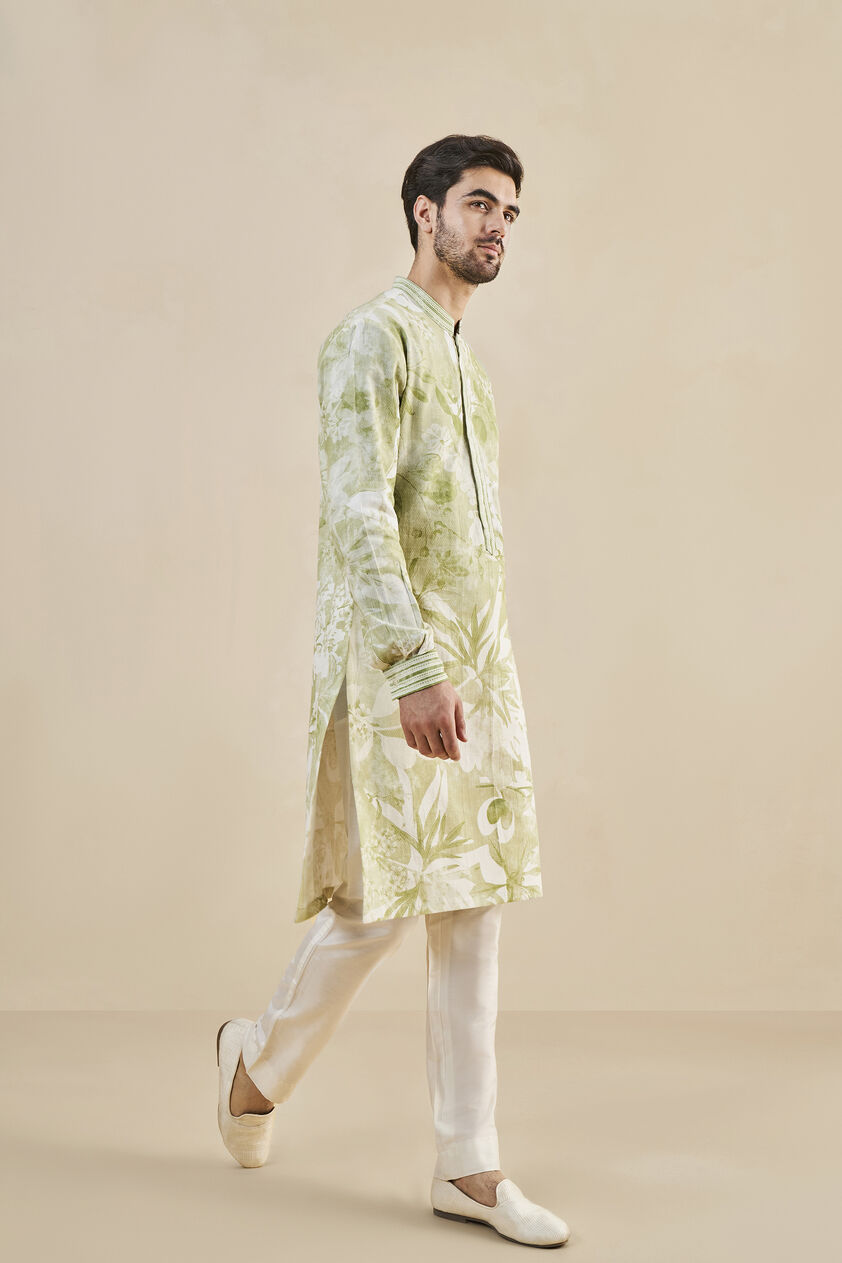 From The Tropics Kurta - Lime, Lime, image 3
