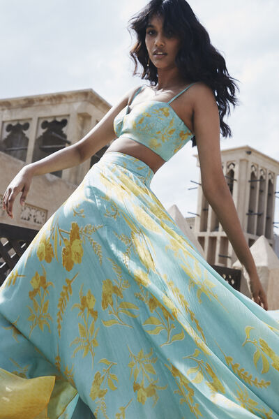 Sama Skirt Set - Aqua