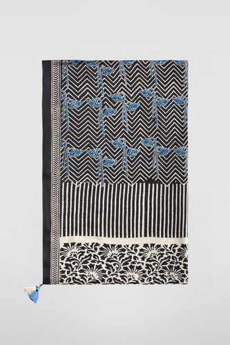 Iago Ajrakh Hand-block Printed Stole - Black, Black, image 3