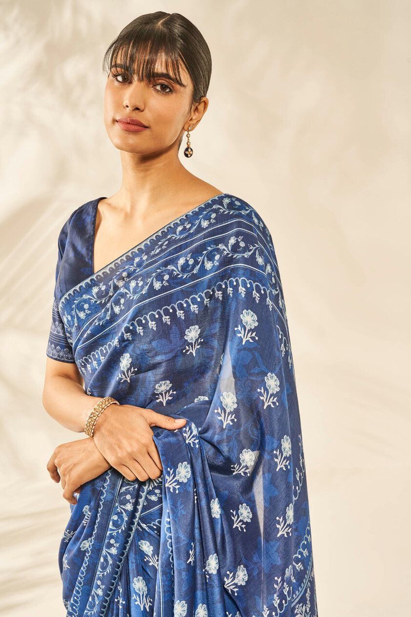 4 - Kaiya Saree - Indigo, image 4