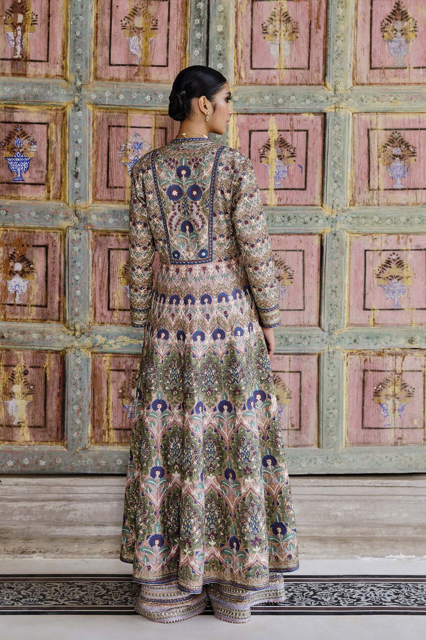 Krandasi Embroidered Zardozi Jacket Set - Blush, Blush, image 6