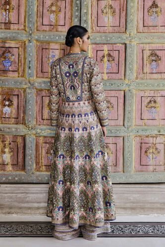 Krandasi Embroidered Zardozi Jacket Set - Blush, Blush, image 6