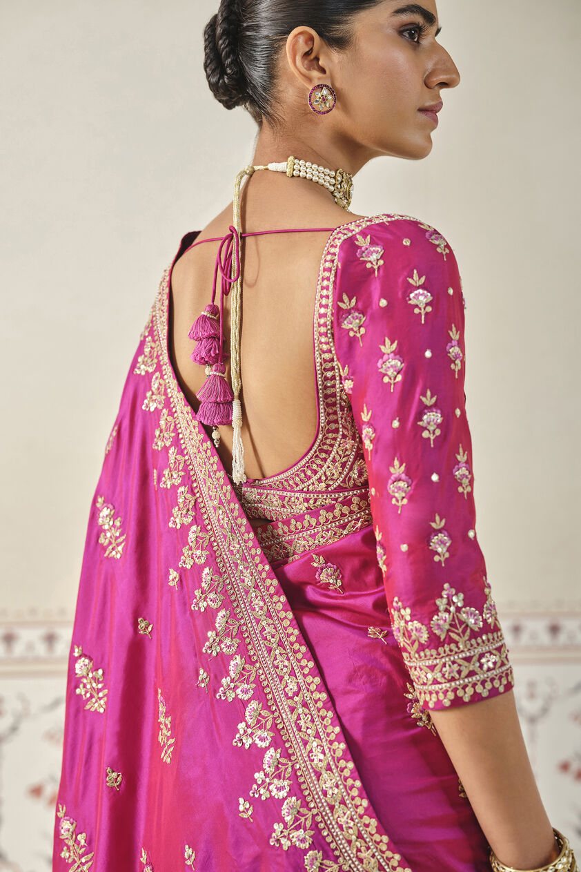 Debasmita Embroidered Saree - Pink, Purple, image 9