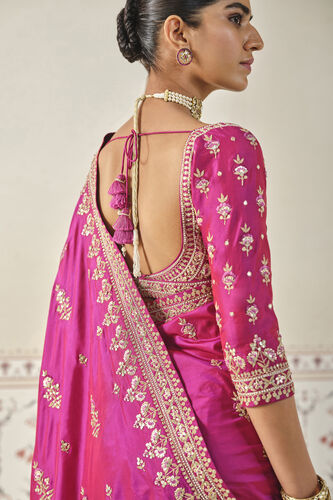 Debasmita Embroidered Saree - Pink, Purple, image 9