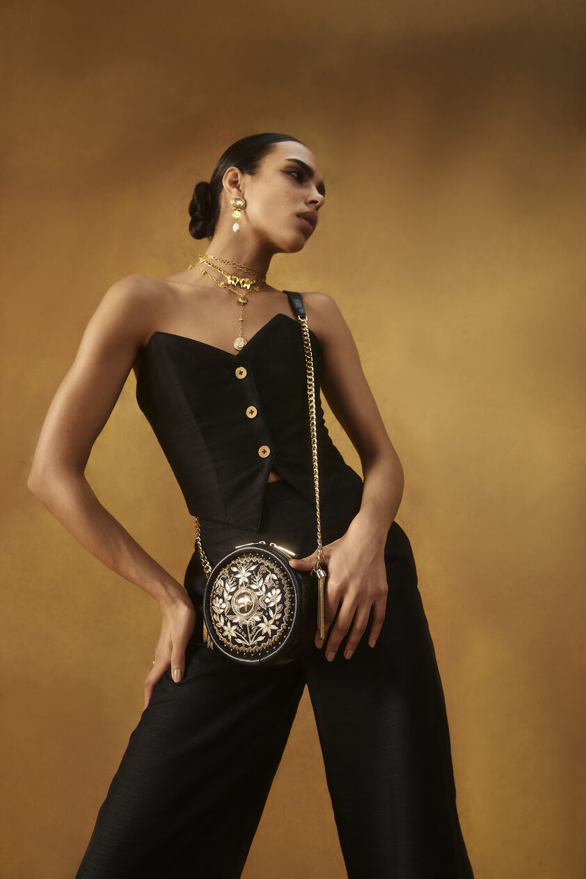 Symphony Of Blooms Crossbody Bag - Nocturnal Black, Black, image 2