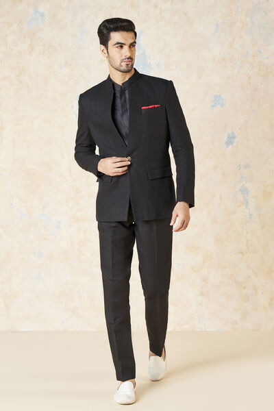 Akshan Silk Jacket - Black