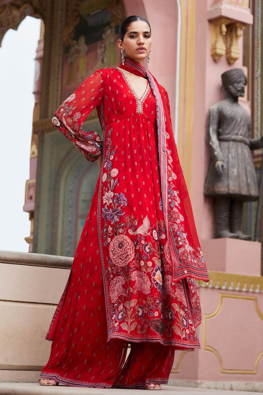Mehroz Suit Set - Red, Red, image 1