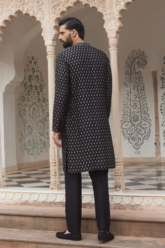 Samer Silk Kurta - Black, Black, image 2
