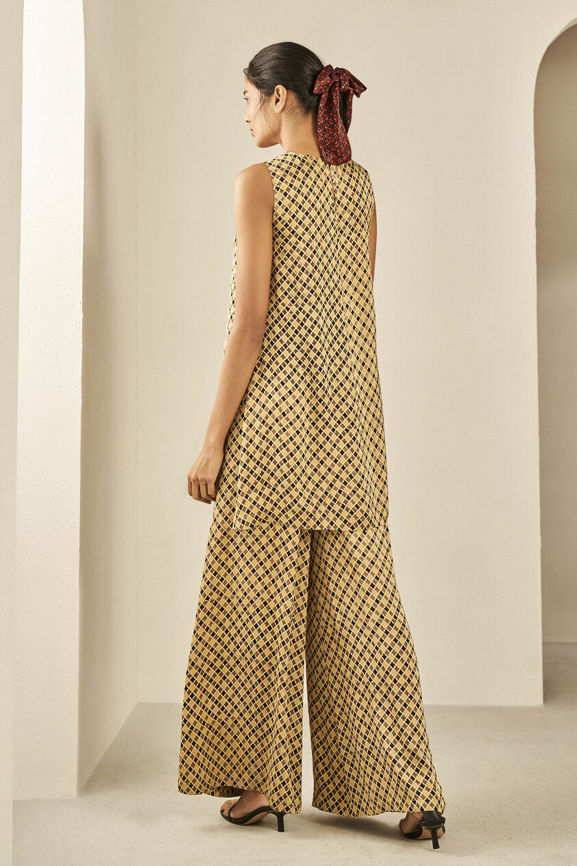 Nazar Sleeveless Coord Set - Ochre, Ochre, image 2