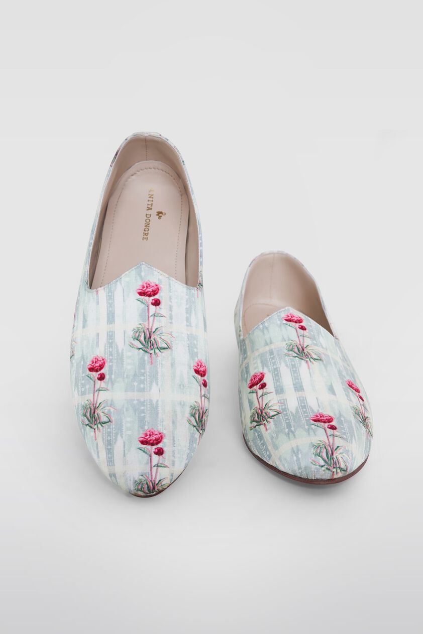 1 - Blue Floral Mojris, image 1